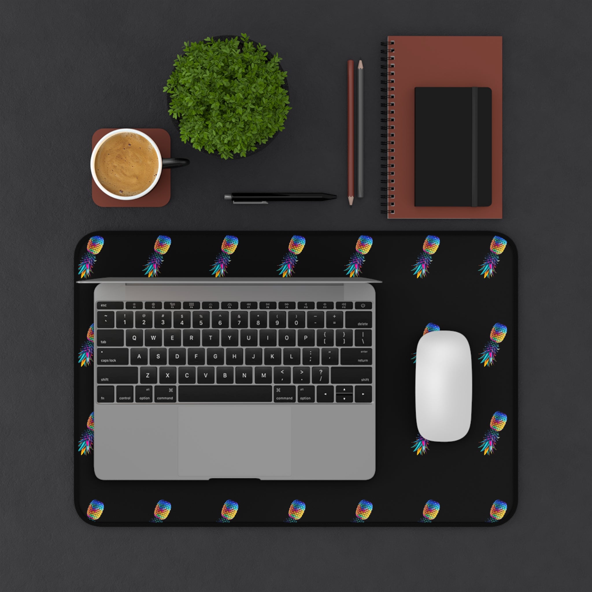 Mousepad Desk Mat - Colorful Upside Down Pineapple Design