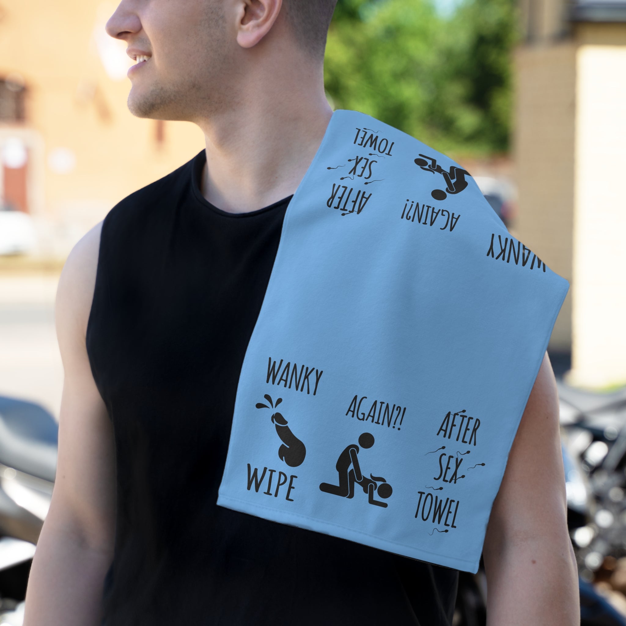 Funny Rally Towel for Couples - After Sex Wipe Towel (Blue)