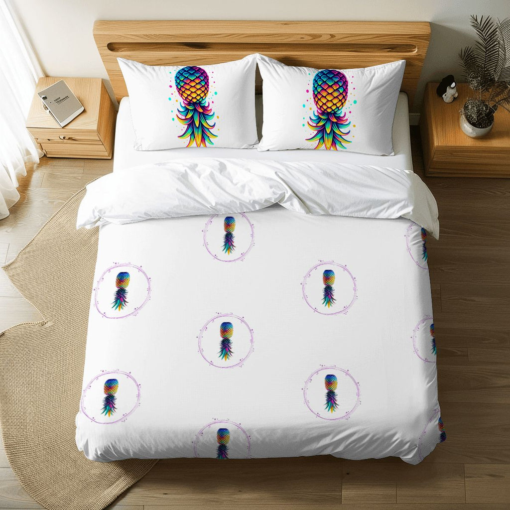 Upside Down Pineapple King Duvet Cover Set