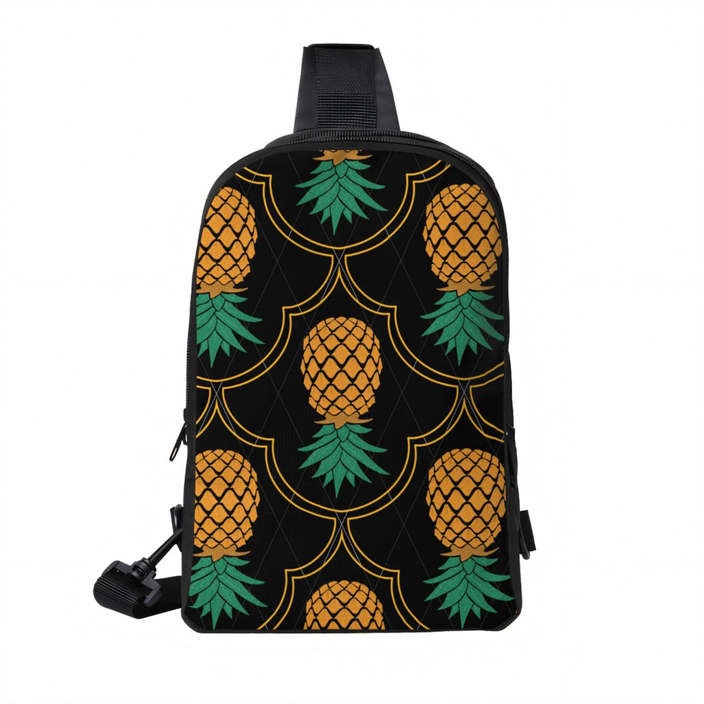 Fancy Upside-Down Pineapple Double Layer CrossBody Bag; Chest Bag