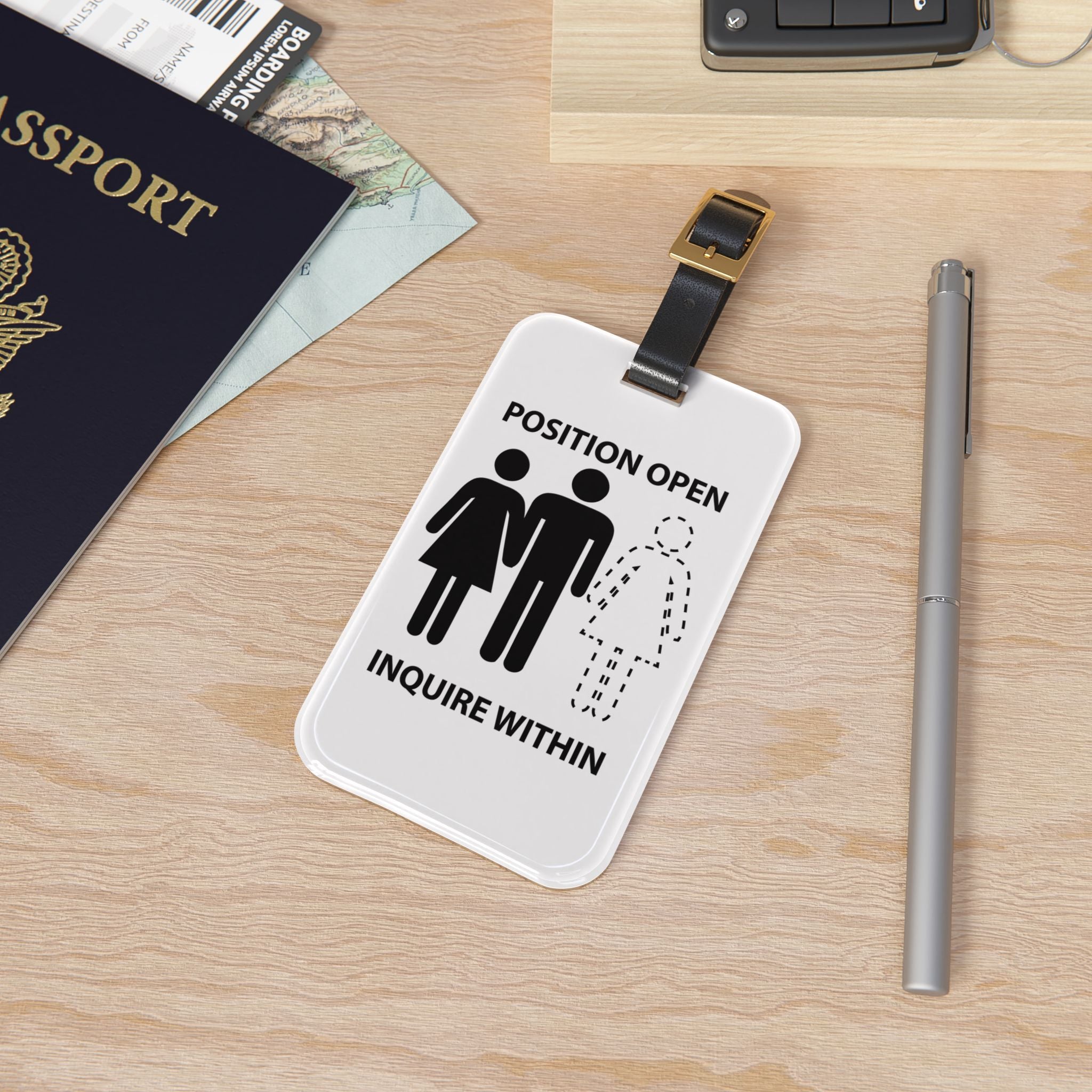 Humorous Luggage Tag - 'Woman Position Open, Inquire Within' Travel Accessory