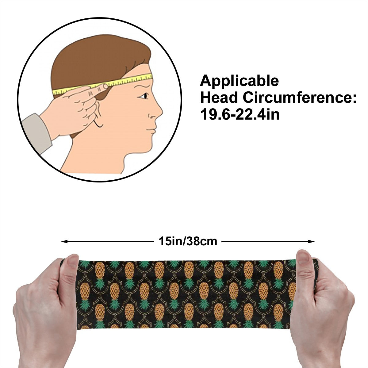 Upside-Down Pineapple Sports Headband Sweatband