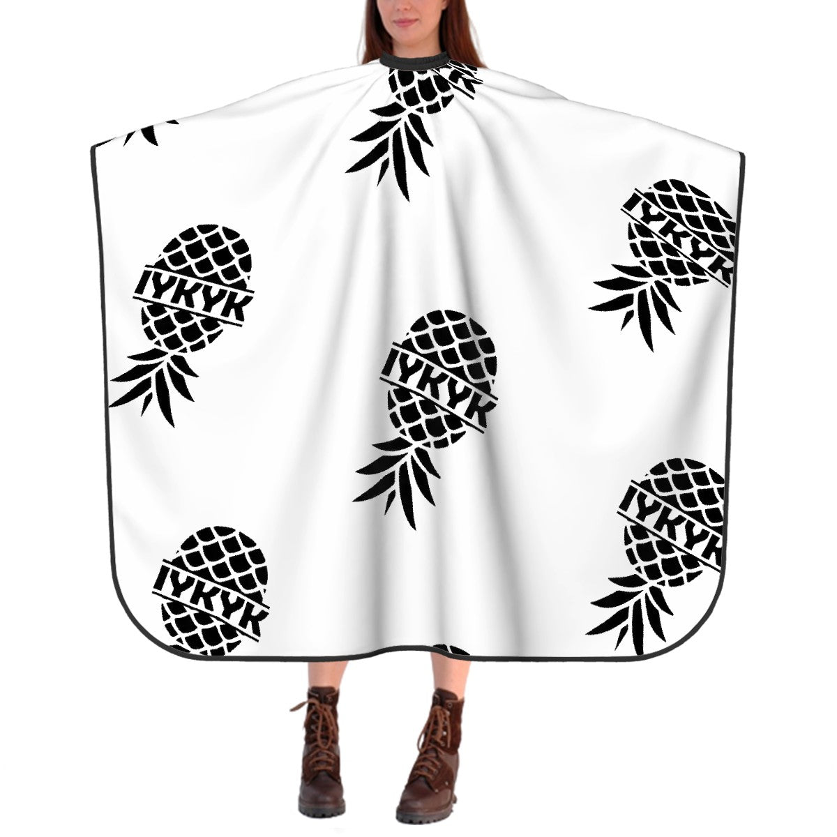 IYKYK Pineapple Adult Hair Cutting Cape (Black & White)