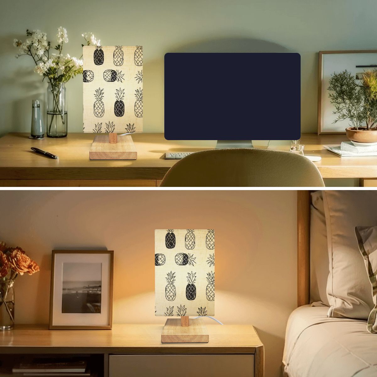 Pineapple-Swinger Inspired Lamp Square Table Lamp