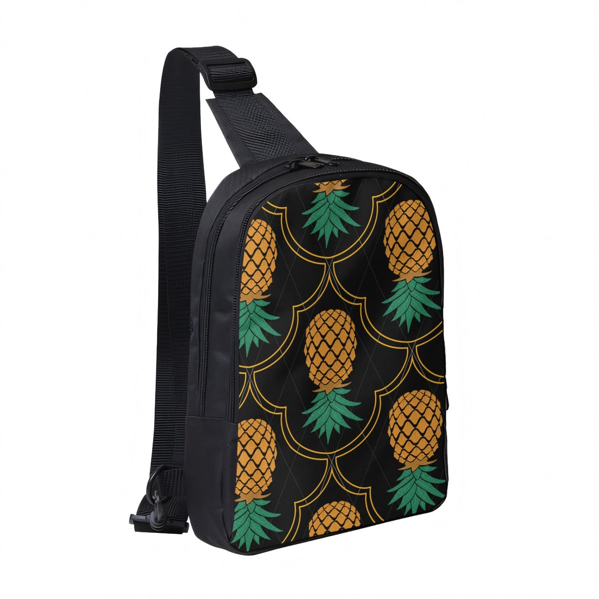 Fancy Upside-Down Pineapple Double Layer CrossBody Bag; Chest Bag