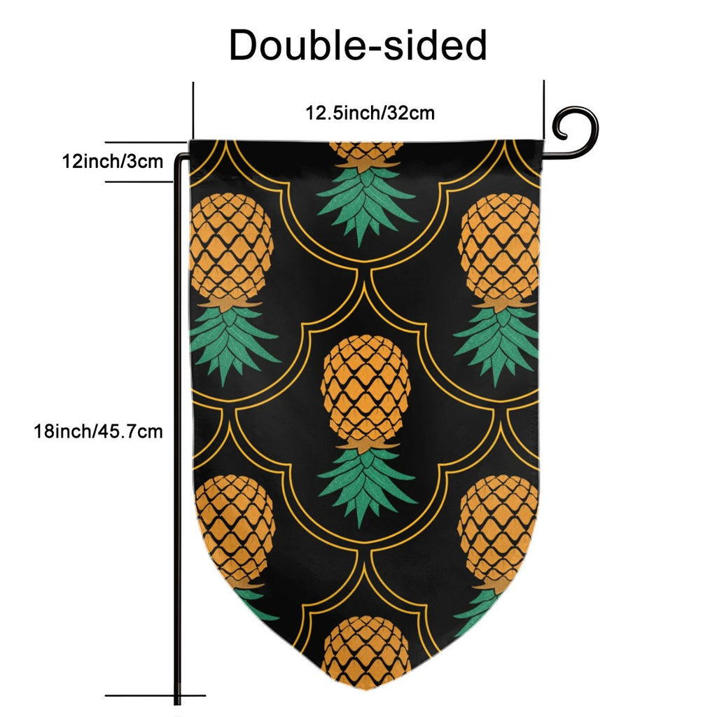 Upside-Down Pineapple Elegant Round Corner Garden Flags
