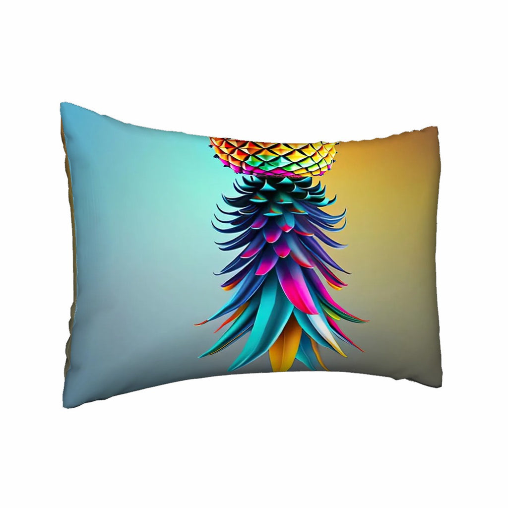 Colorful Upside Down Pineapple Satin Pillowcase with Hidden Zipper