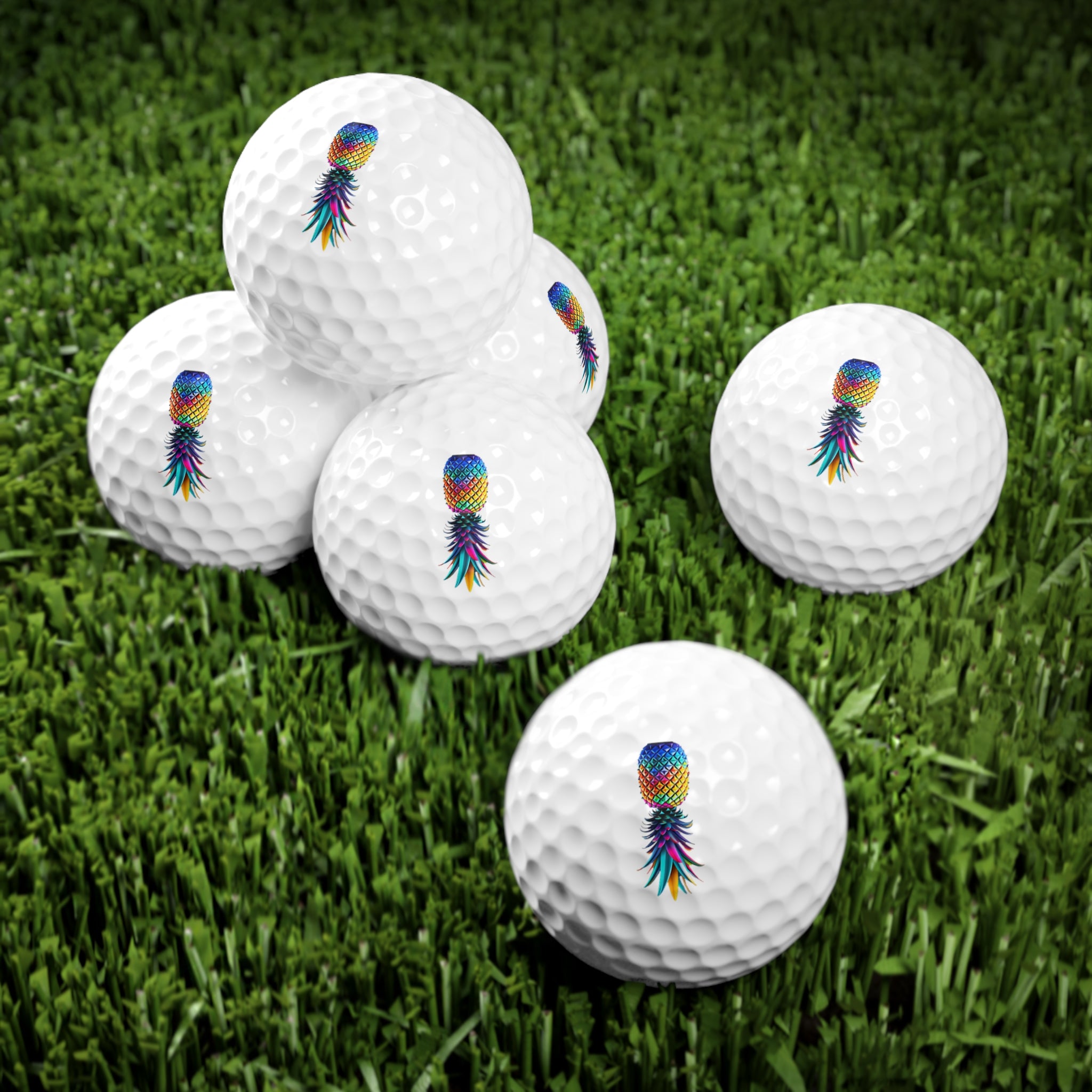 Golf Balls, 6pcs Colorful Pineapple