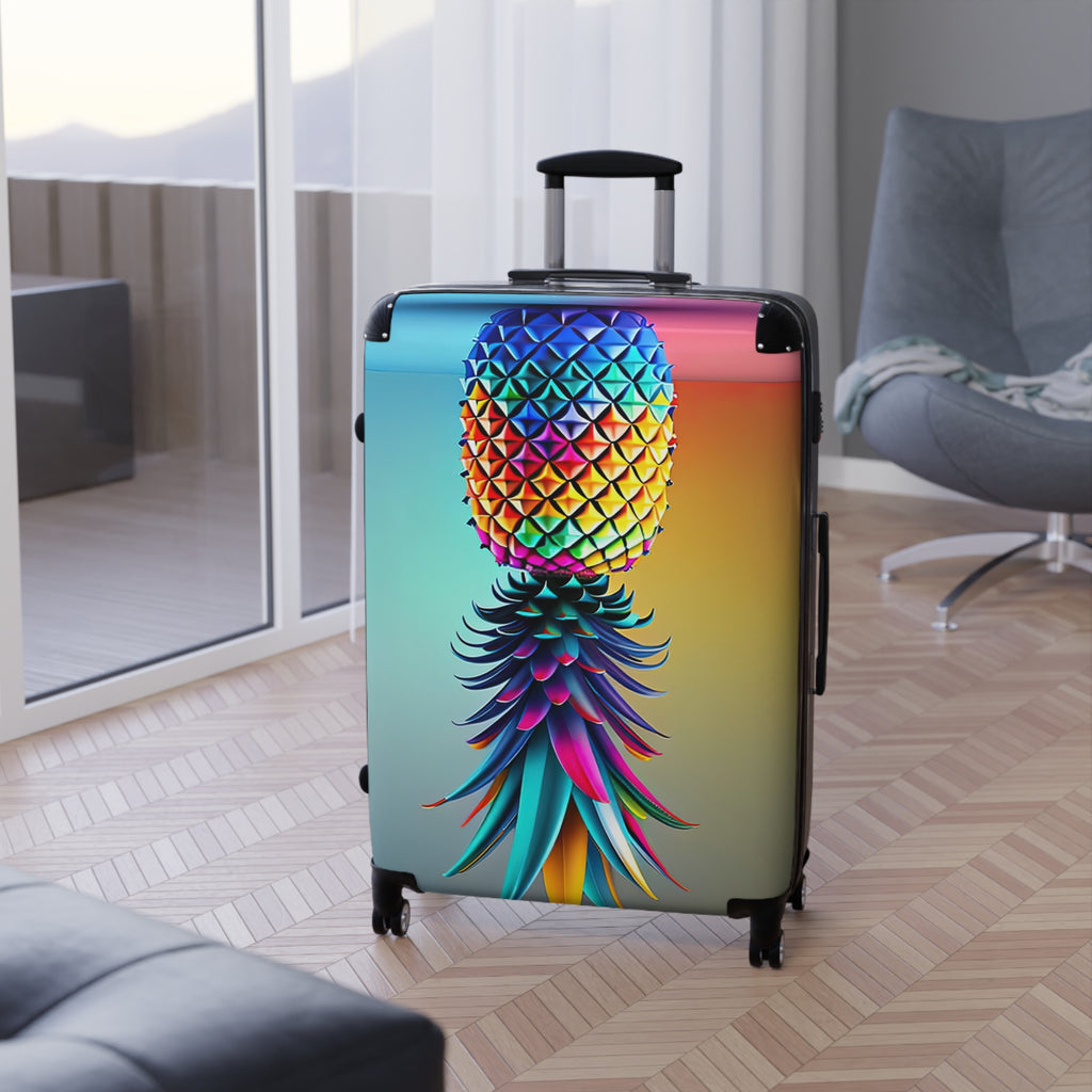 Colorful Pineapple Suitcase – Stylish Travel Luggage for Adventurers