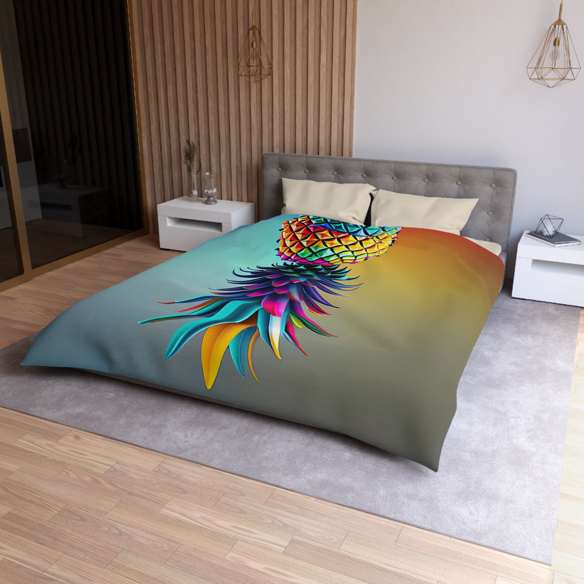 Vibrant Pineapple Microfiber Duvet Cover – Tropical Home Decor