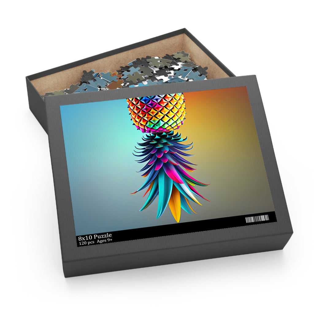 Vibrant Pineapple Puzzle - 120, 252, 500-Piece Colorful Tropical Jigsaw