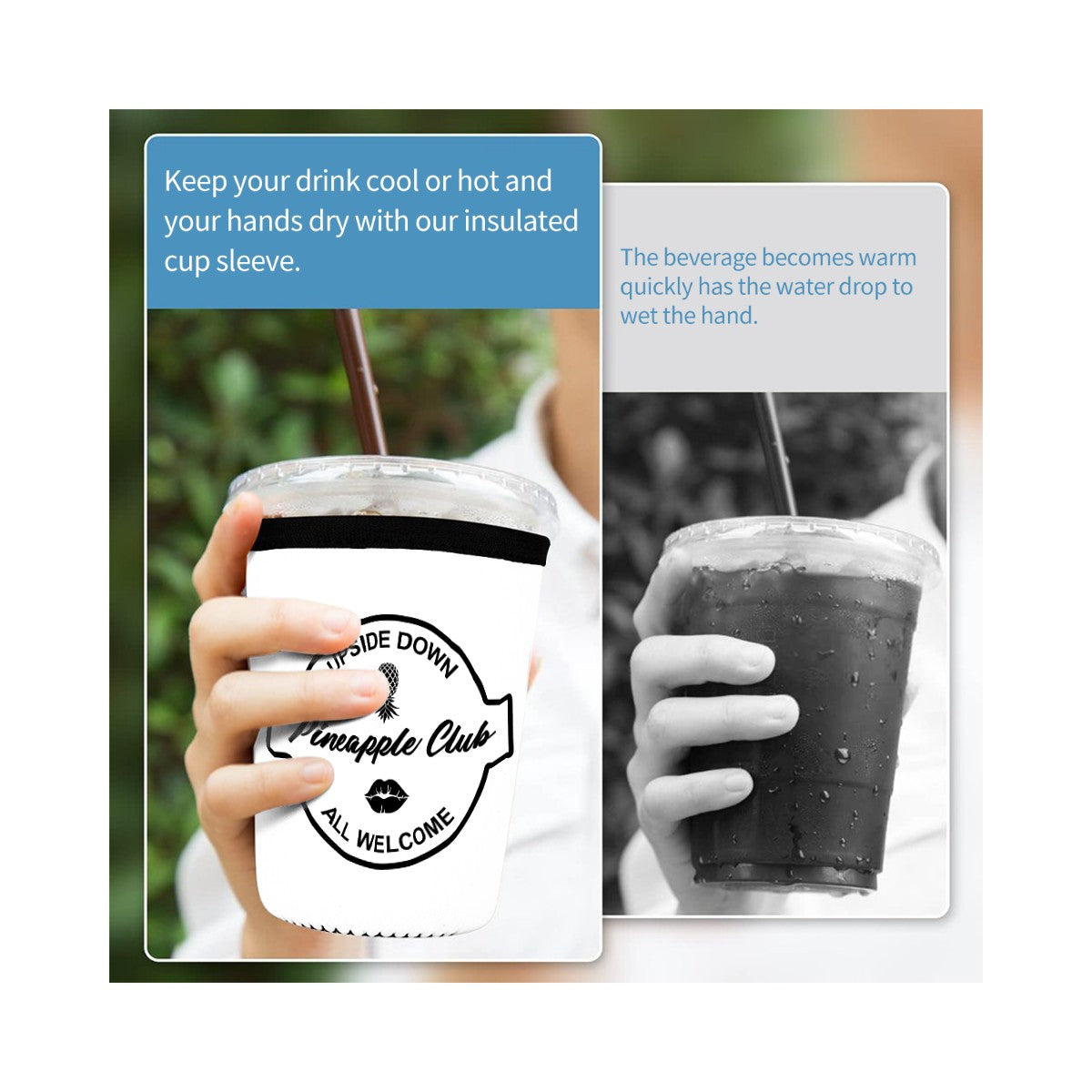 Upside Down Club Neoprene Koozies Cup Sleeve 3pcs