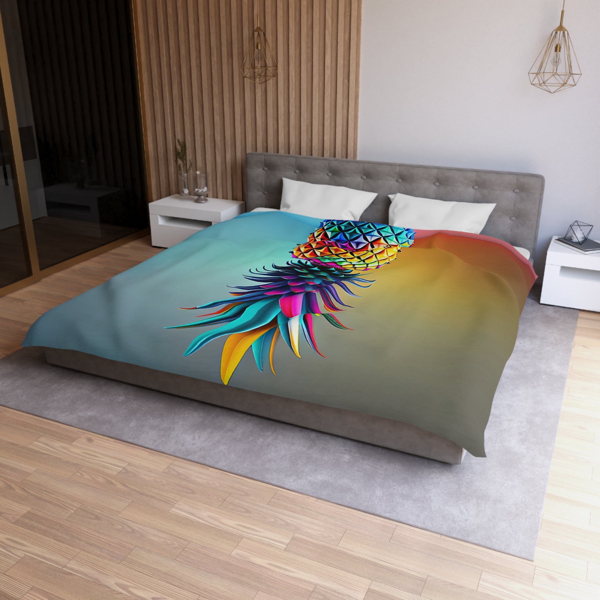 Vibrant Pineapple Microfiber Duvet Cover – Tropical Home Decor