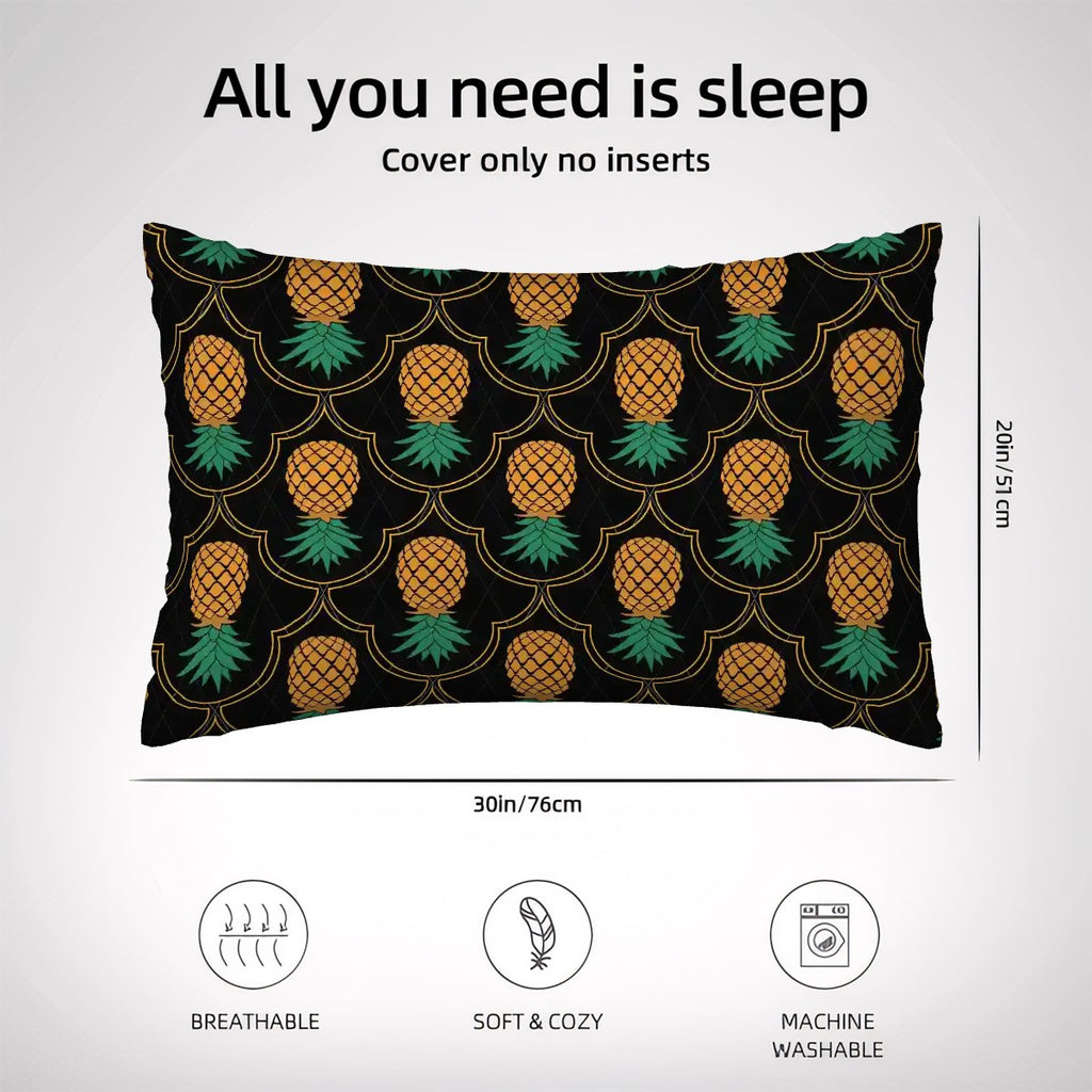 Upside Down Pineapple Satin Pillowcase with Hidden Zipper