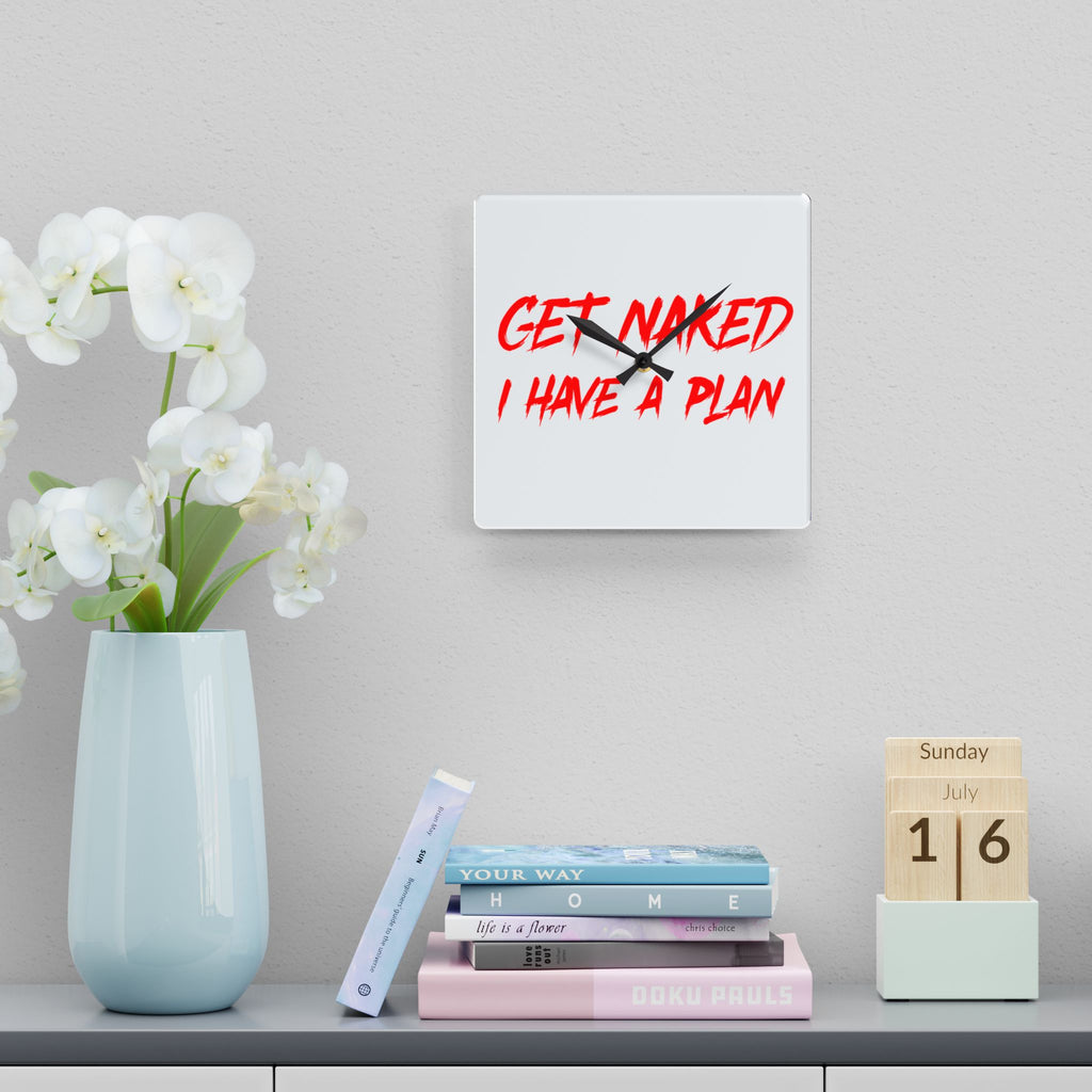 Get Naked Wall Clock – Fun Acrylic Timepiece for Bathroom Decor