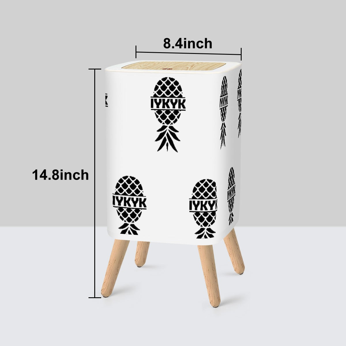 IYKYK Small Square Trash Can with Lid – Bedroom, Bathroom, Playroom Essential