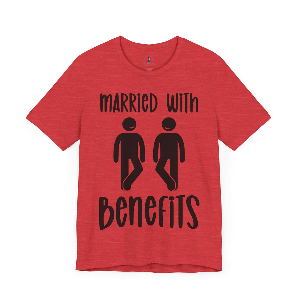 Funny 'Married with Benefits' Unisex Jersey Tee - Perfect for Couples & Anniversaries