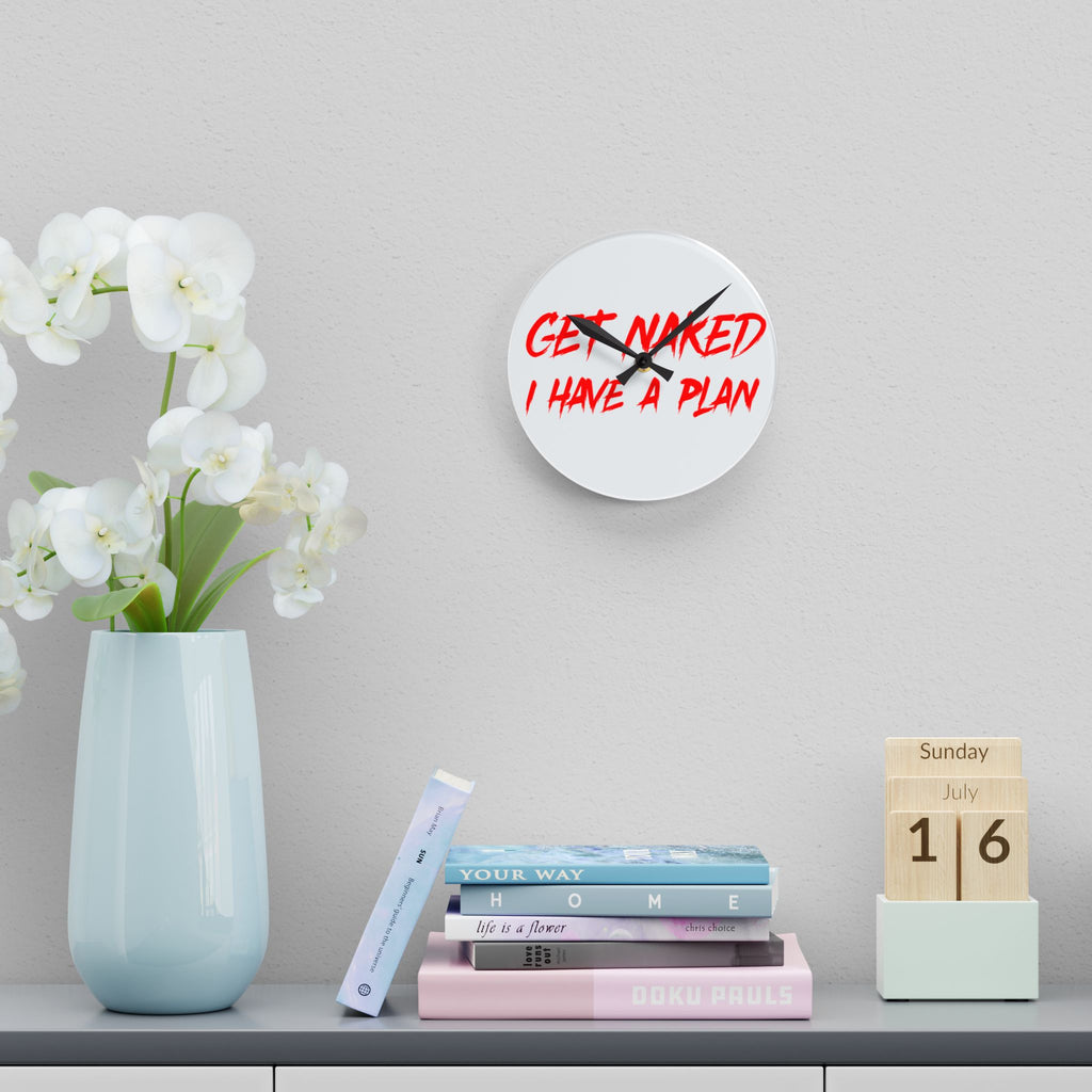 Get Naked Wall Clock – Fun Acrylic Timepiece for Bathroom Decor