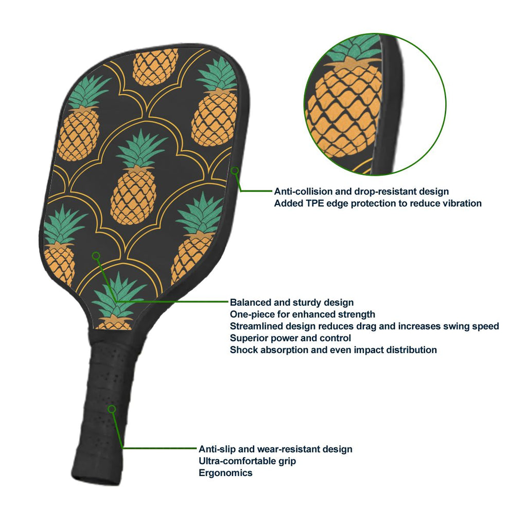 Fancy Upside-Down Pineapple Pickleball Paddle