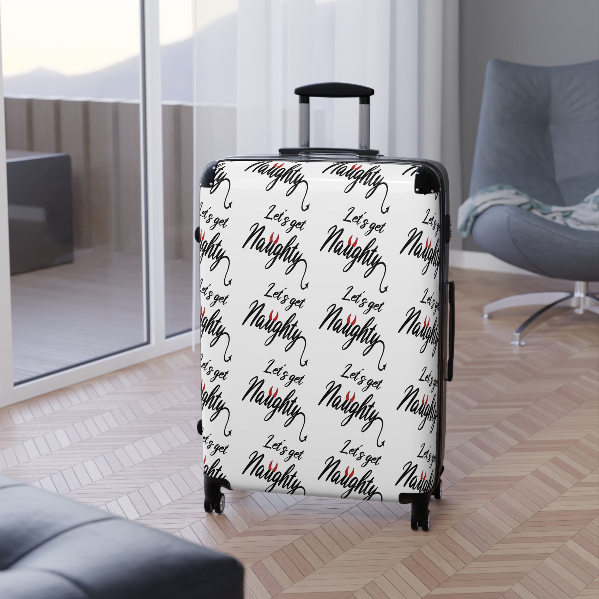 Travel Suitcase - &quot;Let's Get Naughty&quot; Design for True Swingers