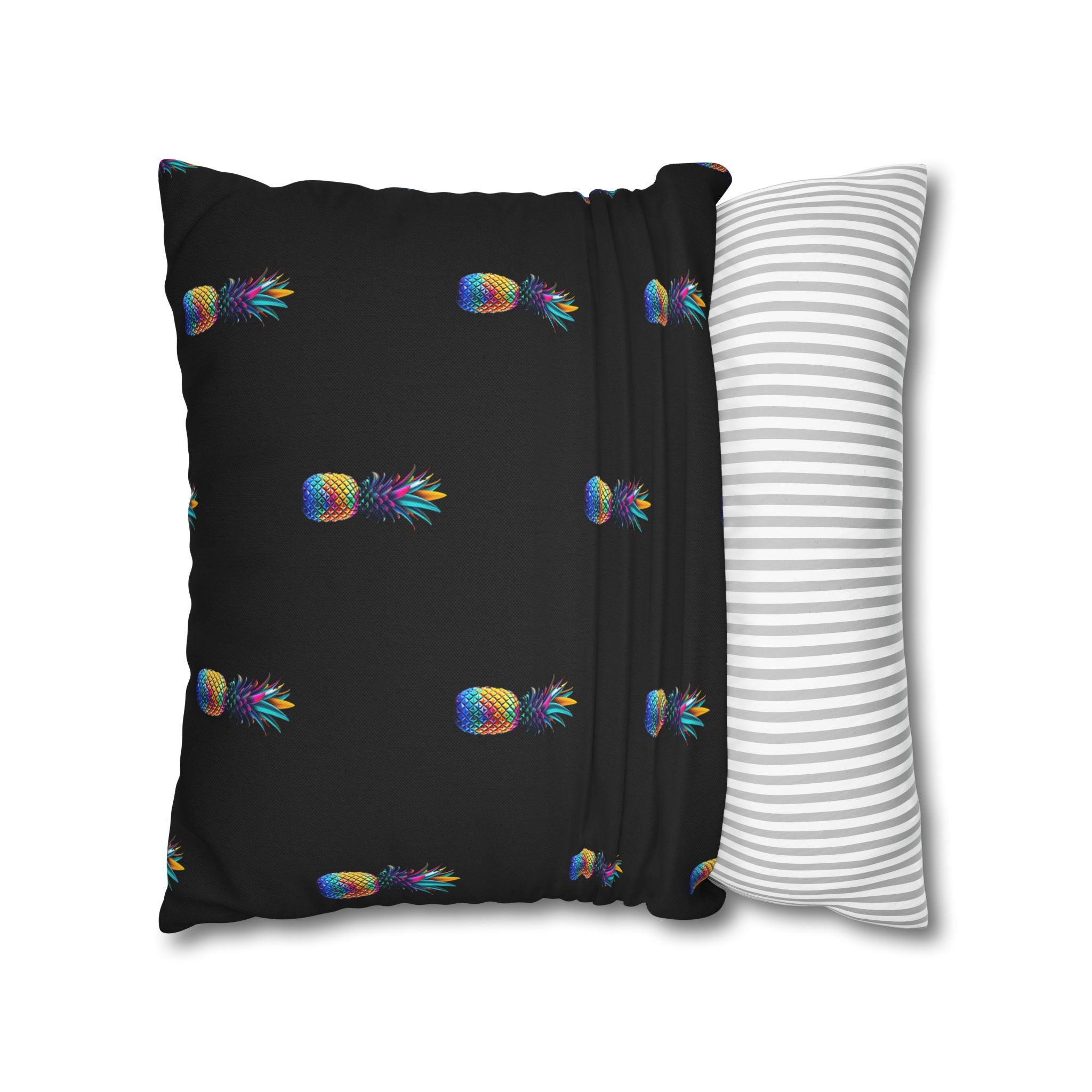 Spun Polyester Square Colorful Pineapple Pillowcase