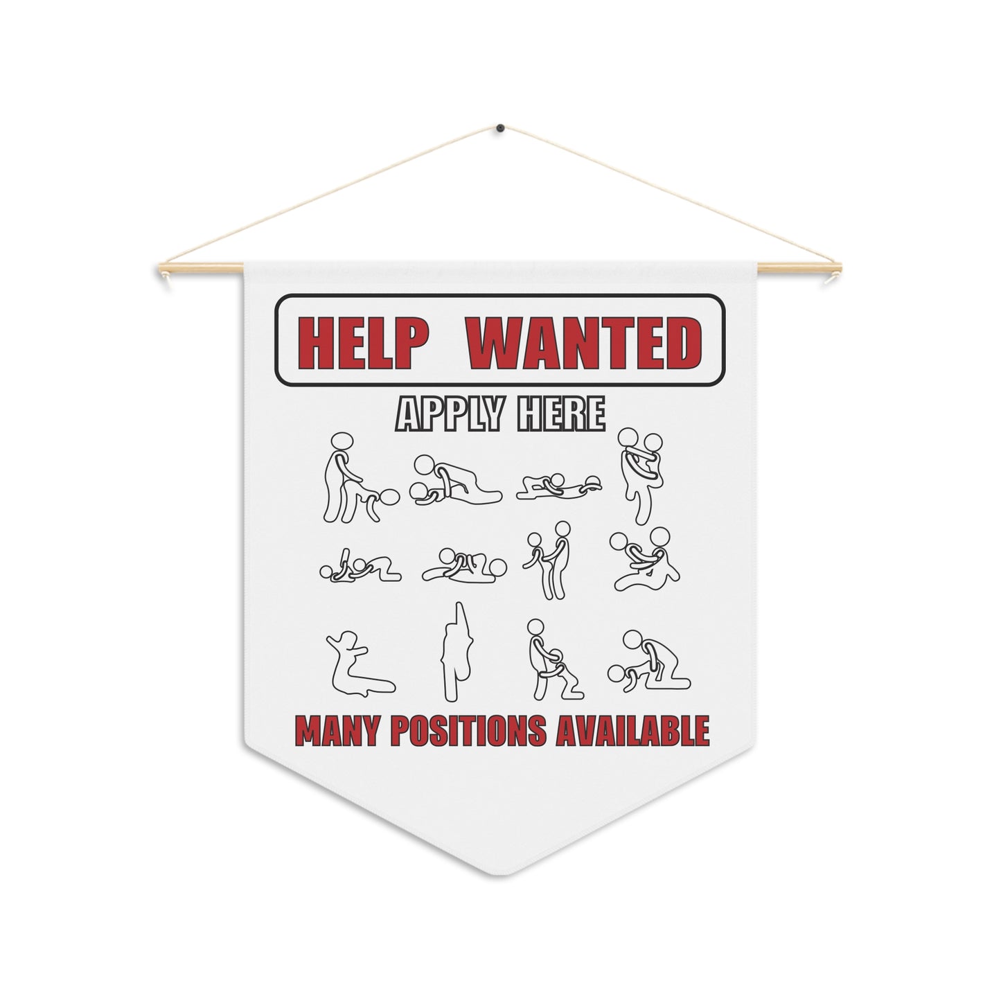 Fun Help Wanted Pennant Banner - Many Positions Available - Perfect for Parties & Events