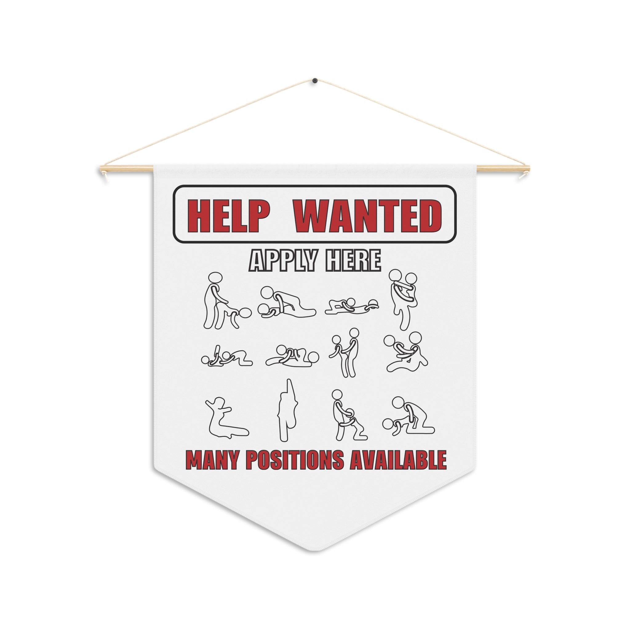 Fun Help Wanted Pennant Banner - Many Positions Available - Perfect for Parties & Events