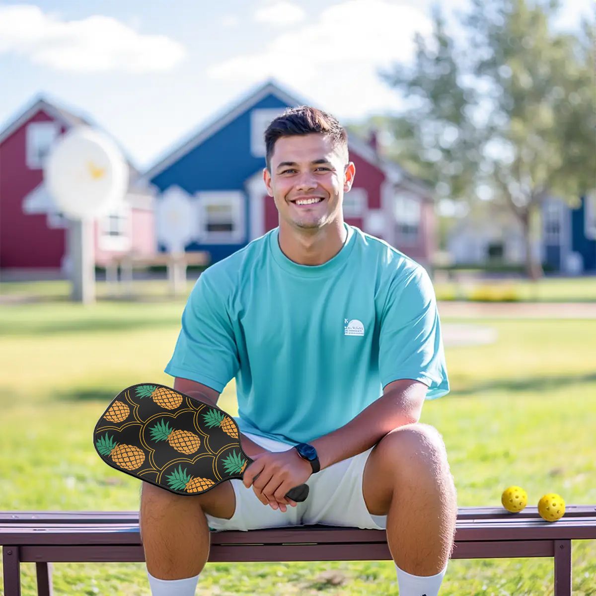 Fancy Upside-Down Pineapple Pickleball Paddle