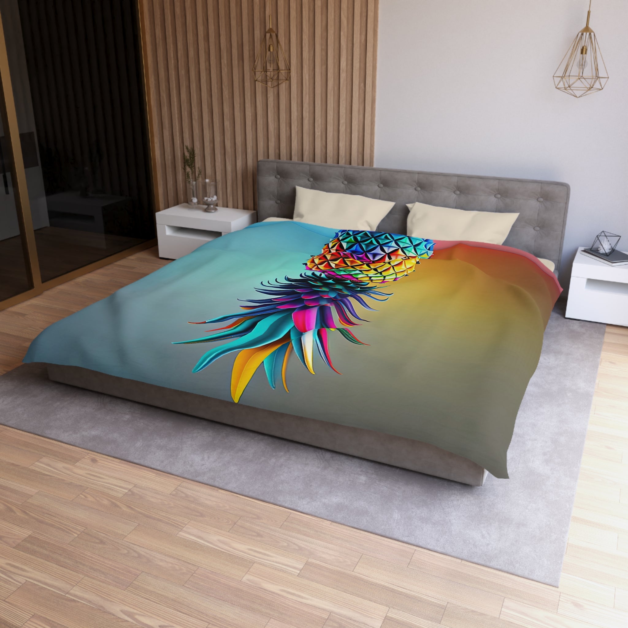 Vibrant Pineapple Microfiber Duvet Cover – Tropical Home Decor