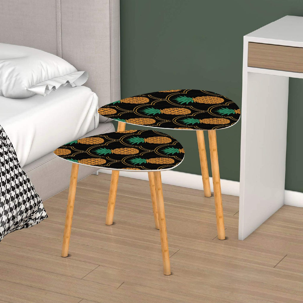 Fancy Upside-Down Pineapple Triangle Coffee Table Set of 2 (Made in USA)