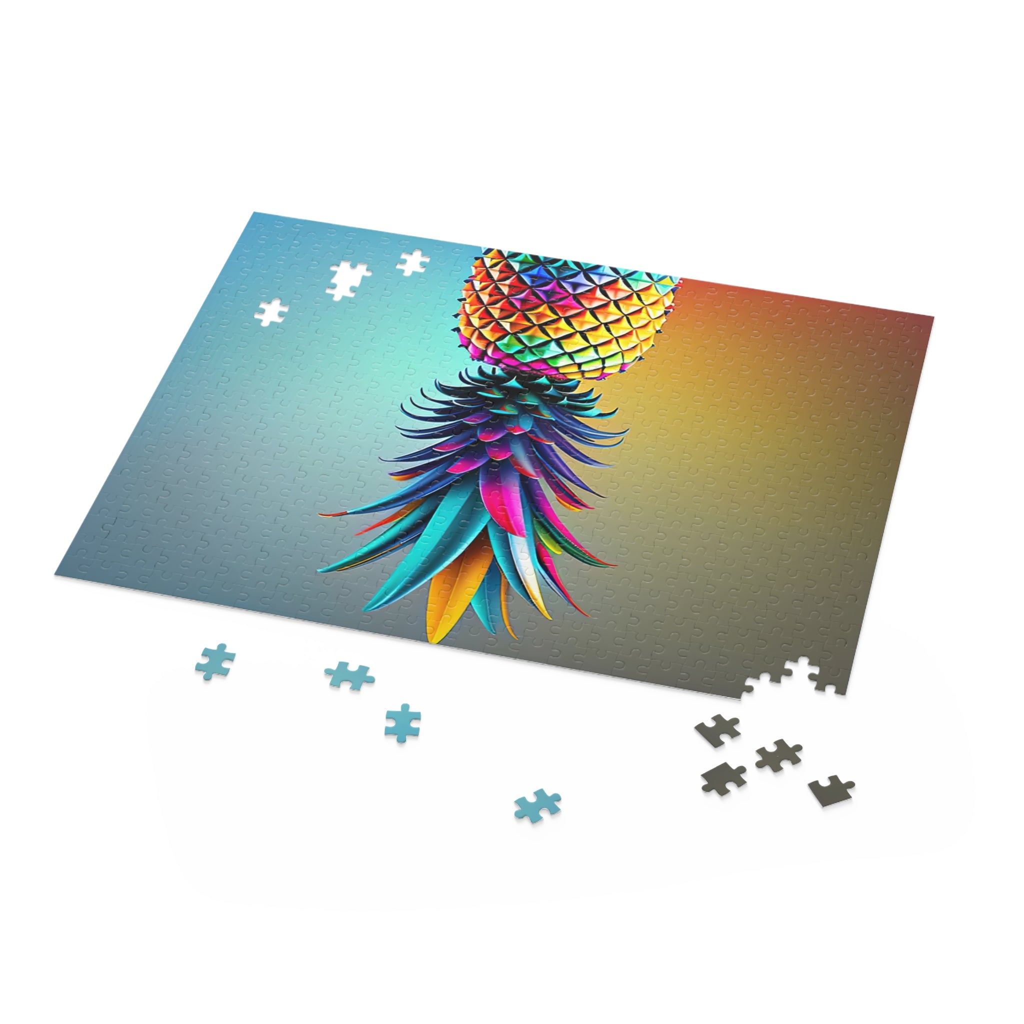 Vibrant Pineapple Puzzle - 120, 252, 500-Piece Colorful Tropical Jigsaw