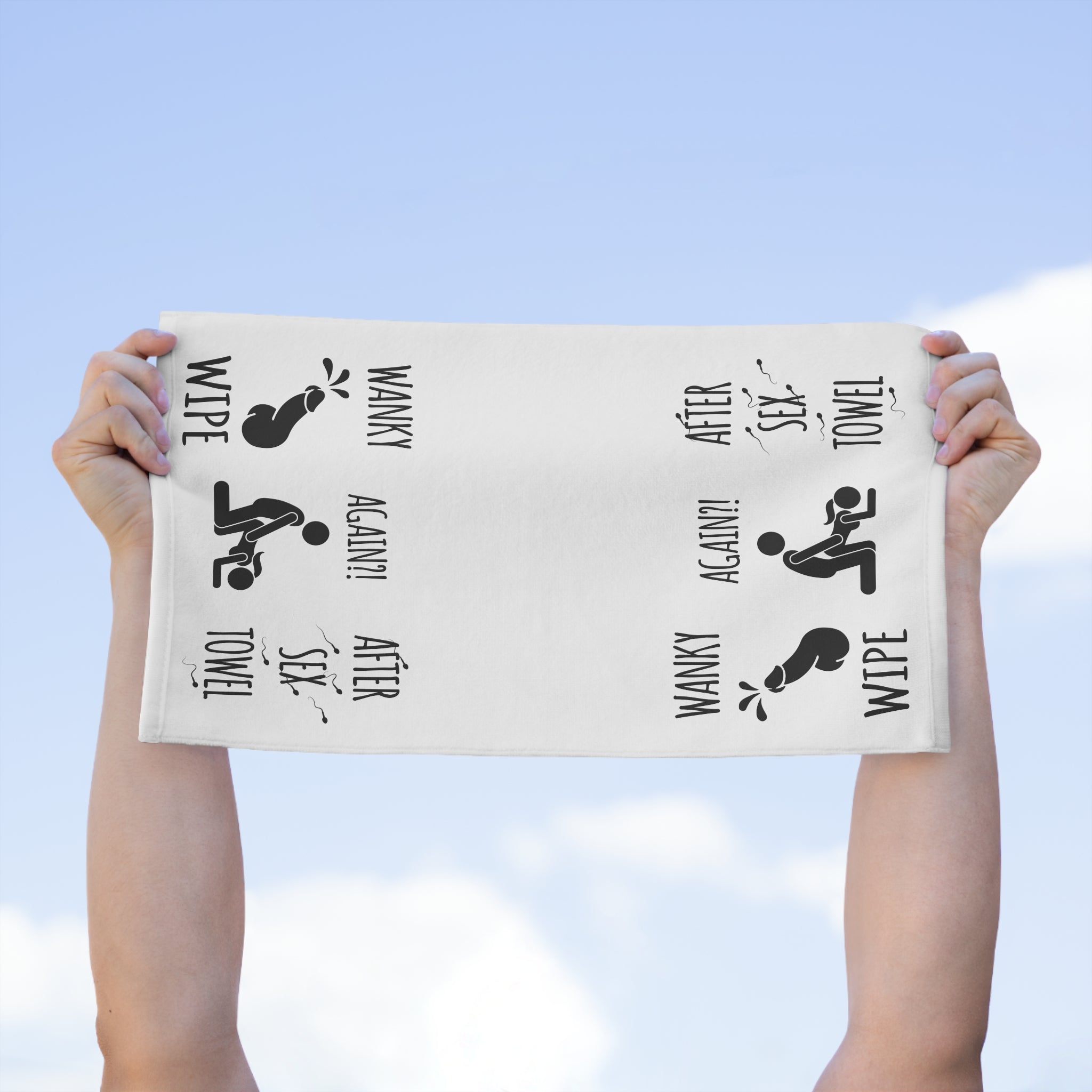 Funny Rally Towel for Couples - After Sex Wipe Towel (White)