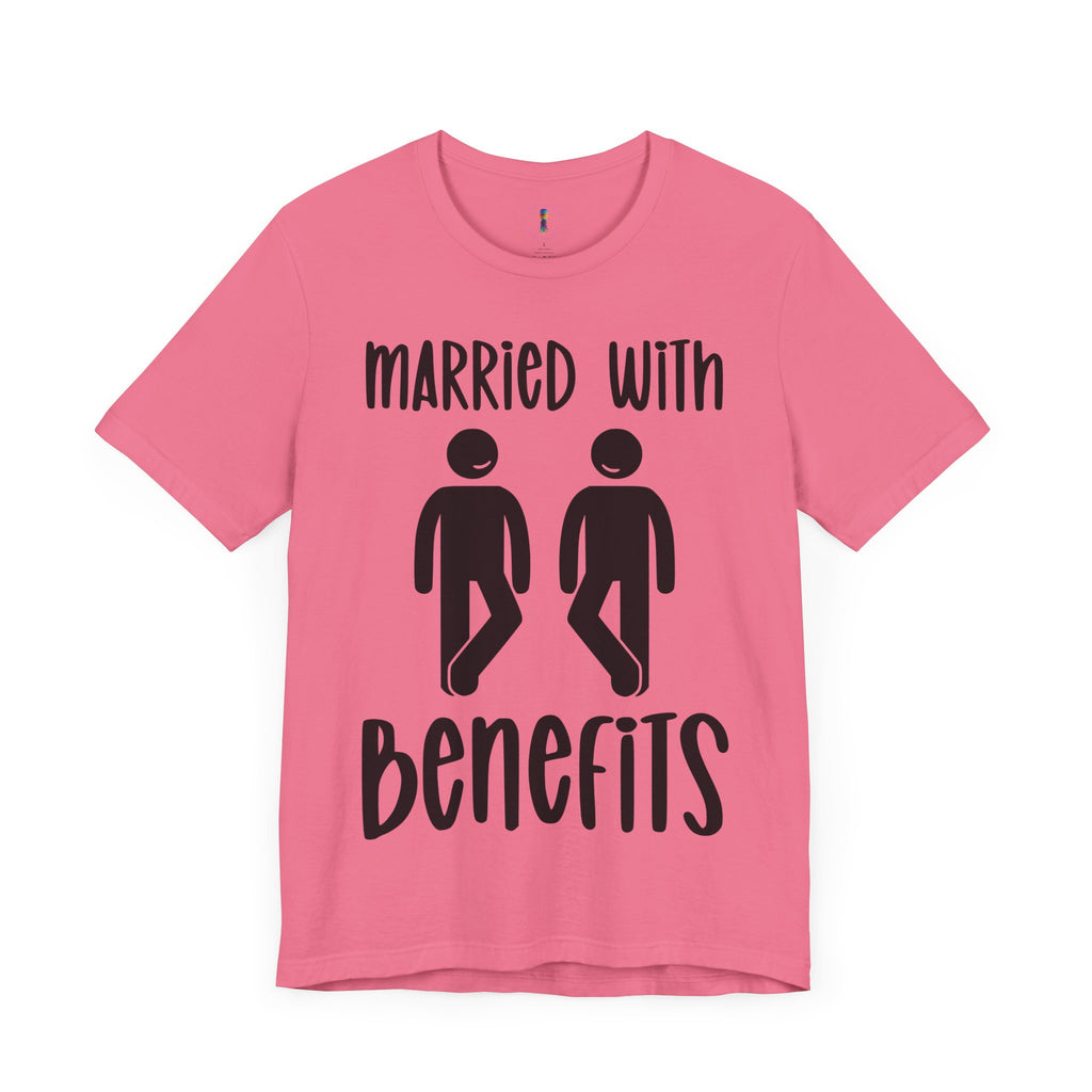 Funny 'Married with Benefits' Unisex Jersey Tee - Perfect for Couples & Anniversaries