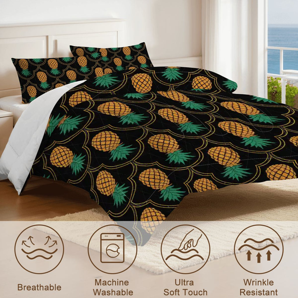 Upside-Down Pineapple King Comforter Set