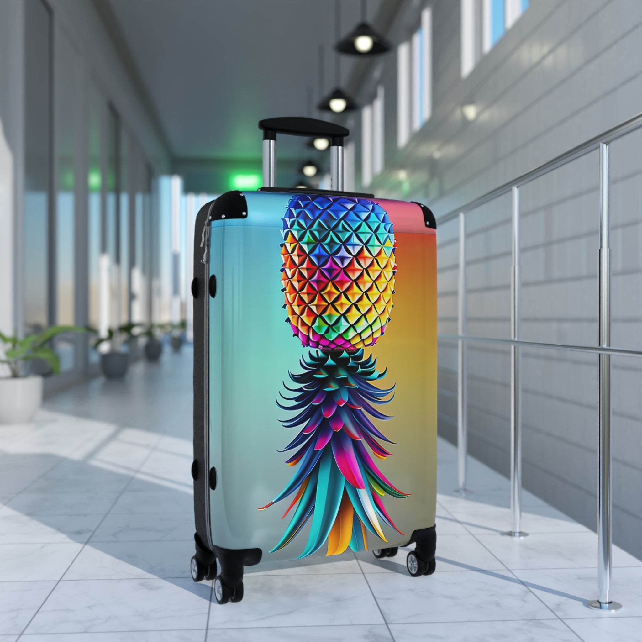 Colorful Pineapple Suitcase – Stylish Travel Luggage for Adventurers