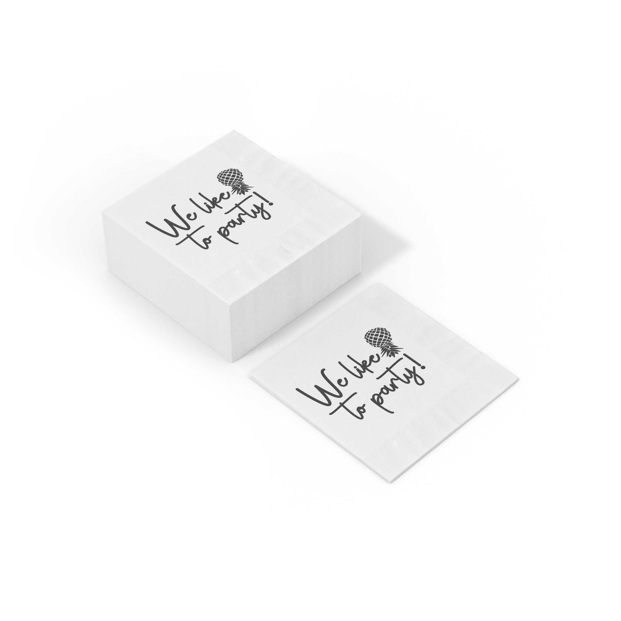 We Like To Party Disposable Napkins - Fun White Party Napkins for Celebrations
