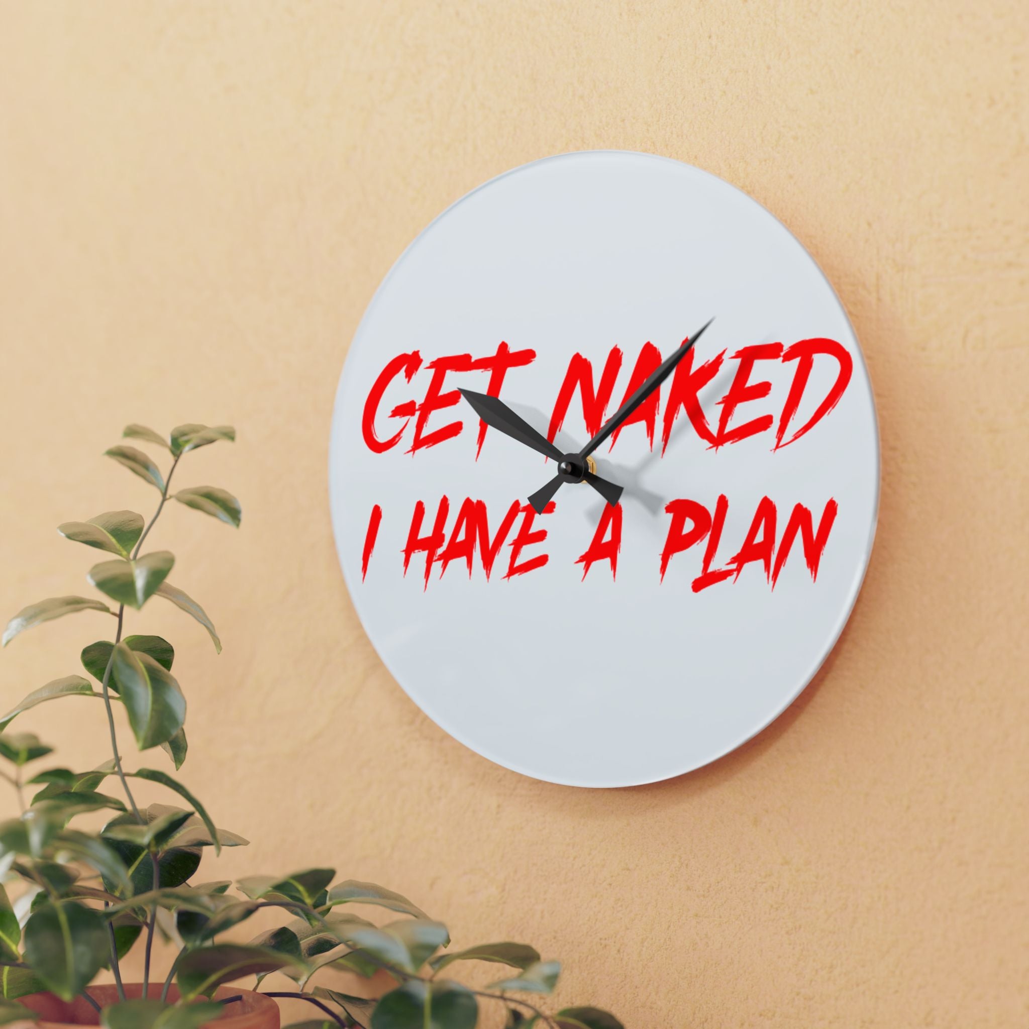 Get Naked Wall Clock – Fun Acrylic Timepiece for Bathroom Decor