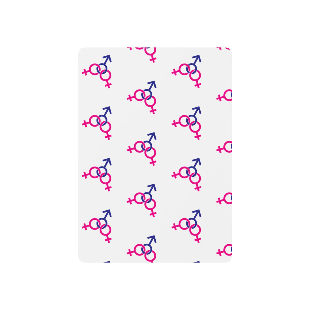 Poker Playing Cards - Female, Female and Male (3-way) Gender Symbols  of Spades Design