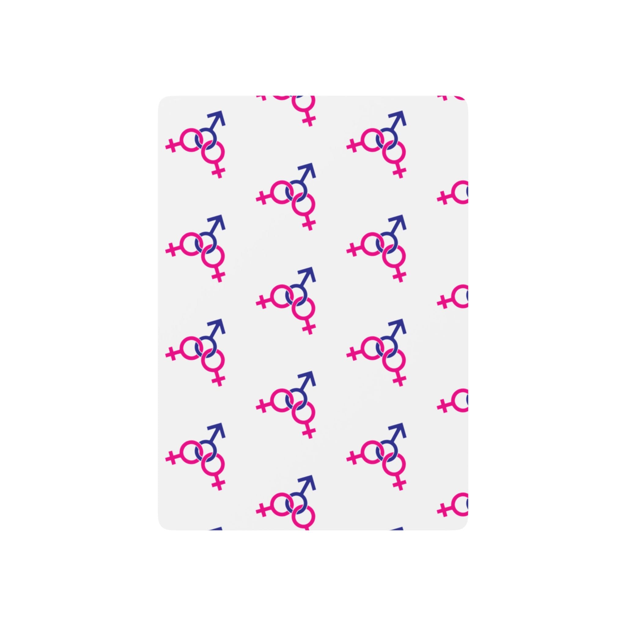 Poker Playing Cards - Female, Female and Male (3-way) Gender Symbols  of Spades Design