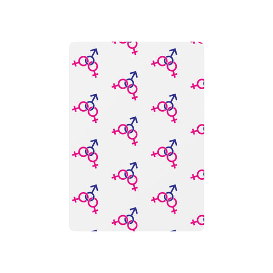 Poker Playing Cards - Female, Female and Male (3-way) Gender Symbols  of Spades Design