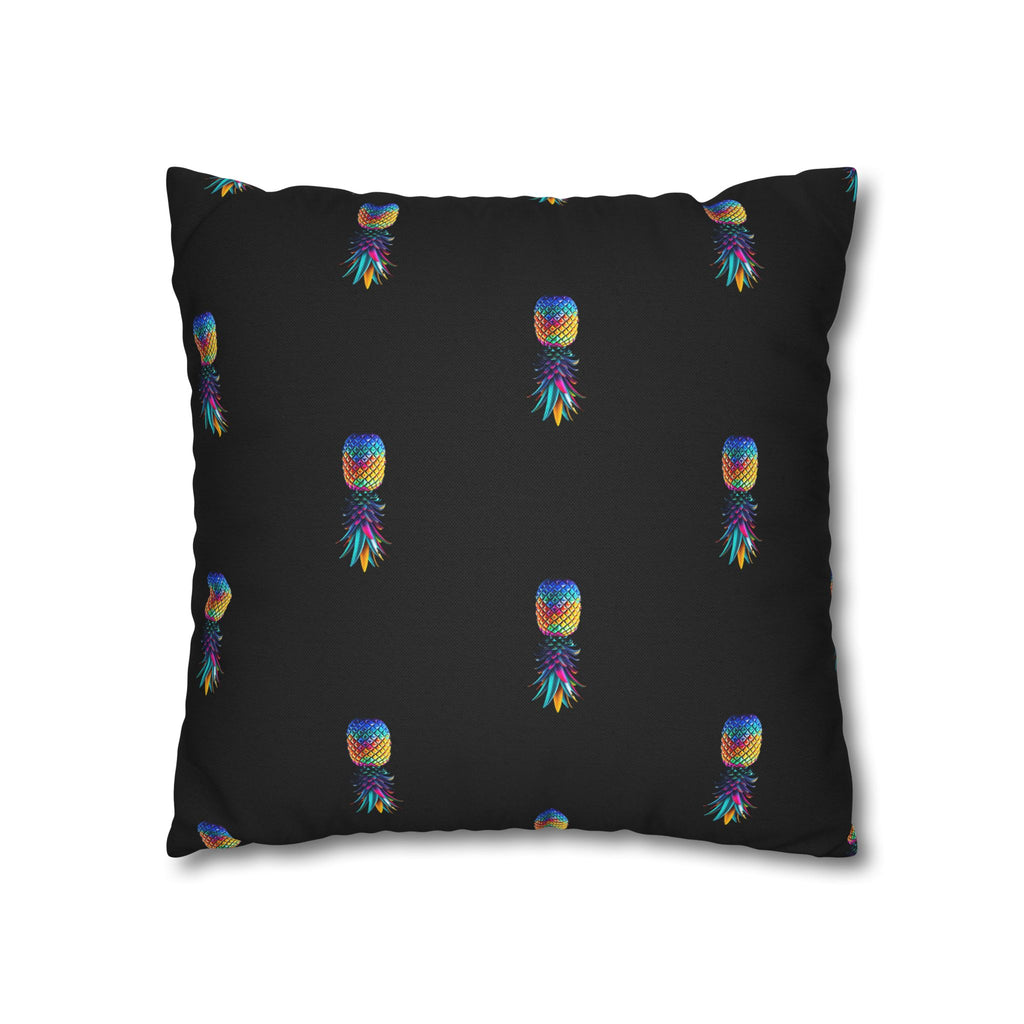 Spun Polyester Square Colorful Pineapple Pillowcase