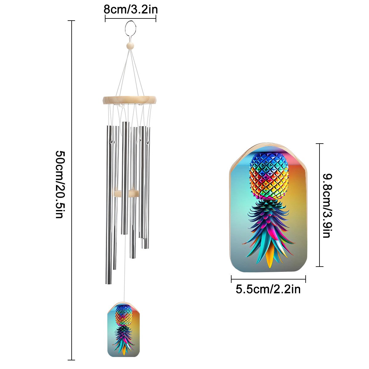 Colorful Pineapple Wind Chime