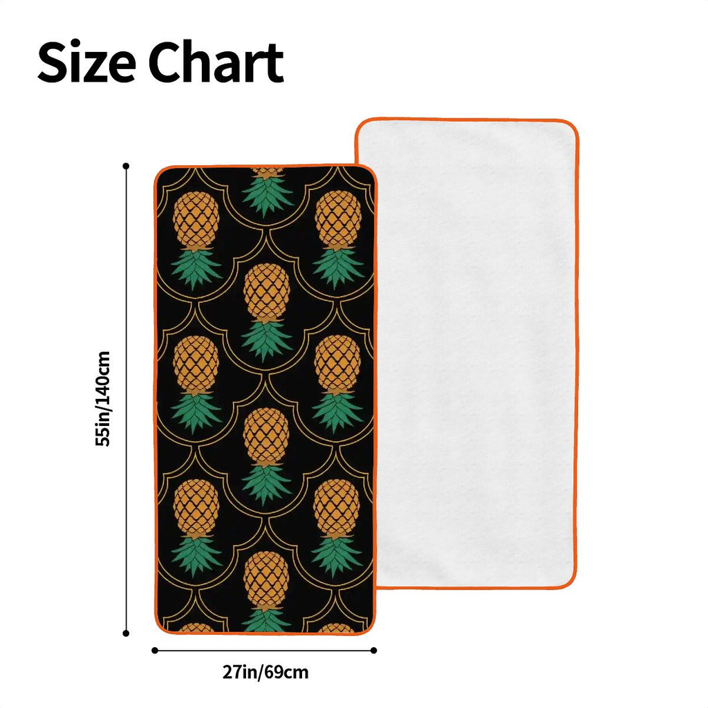 Fancy Upside-Down Pineapple Coral Fleece Bath Towels 55"x27"