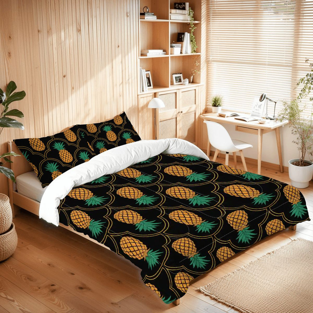 Fansy Upside-Down Pineapple Queen Comforter Set
