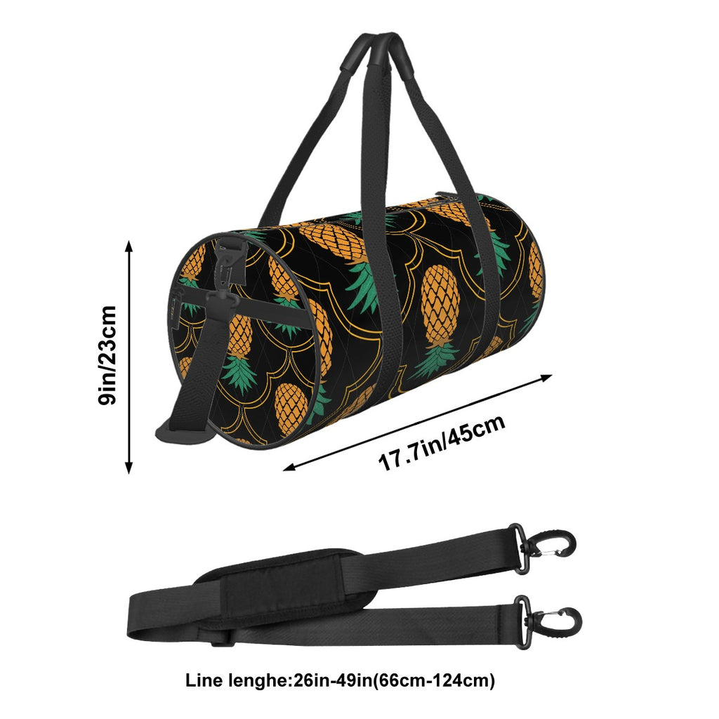 Luxury Upside Down Pineapple Cylinder Duffle Bag Large Capacity