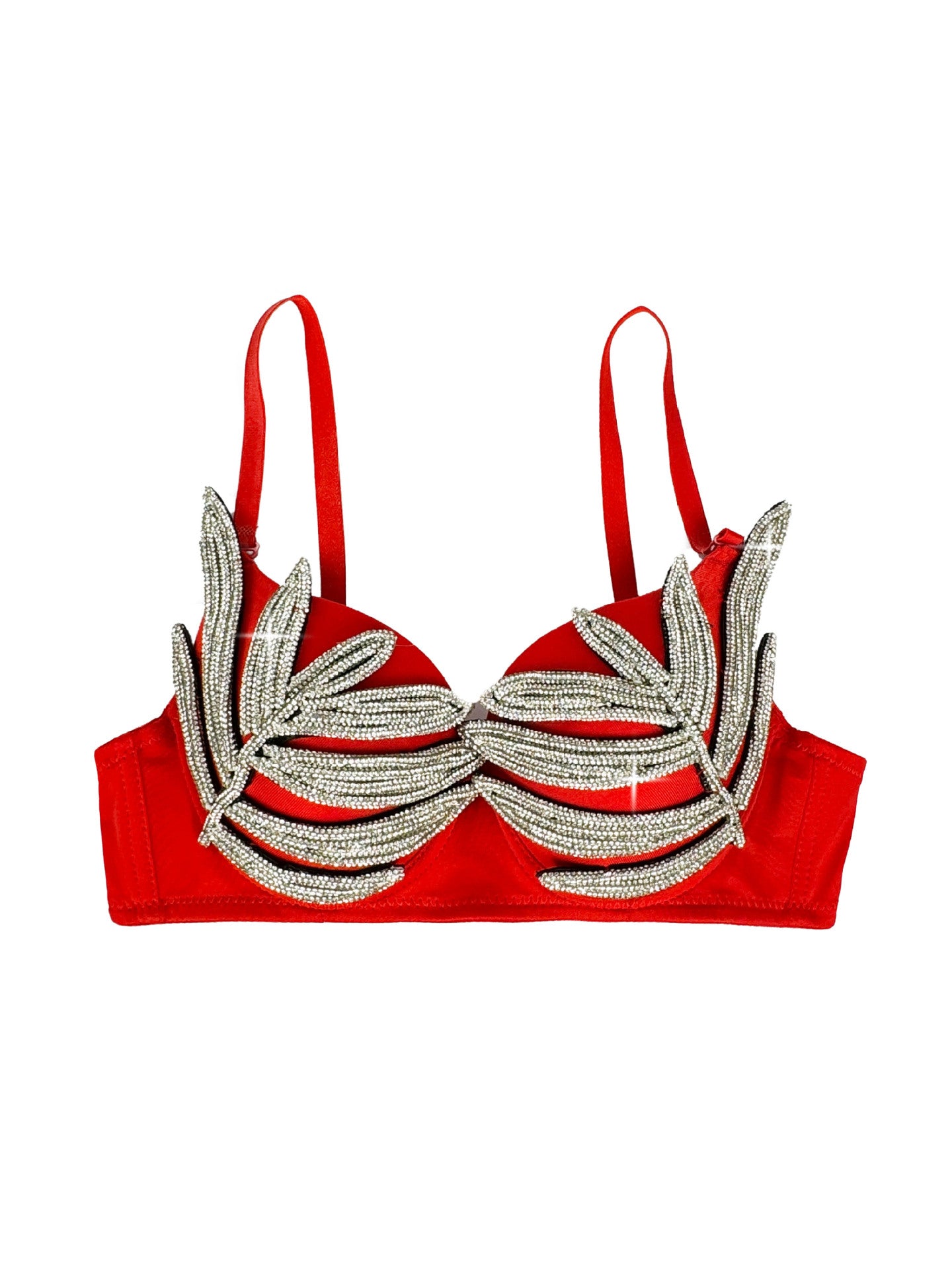 Evening Dress Party Black High-Design Silver 3D Rhinestone Outerwear Shaping Bra