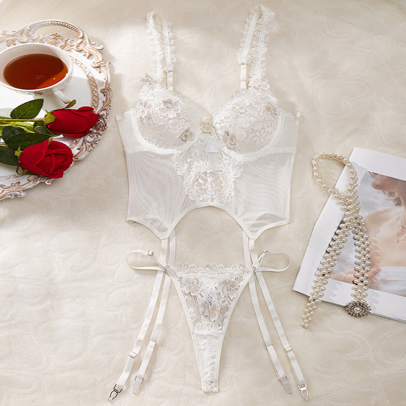 Elegant Lace Lingerie Set - Sexy Transparent Passionate Uniform Style