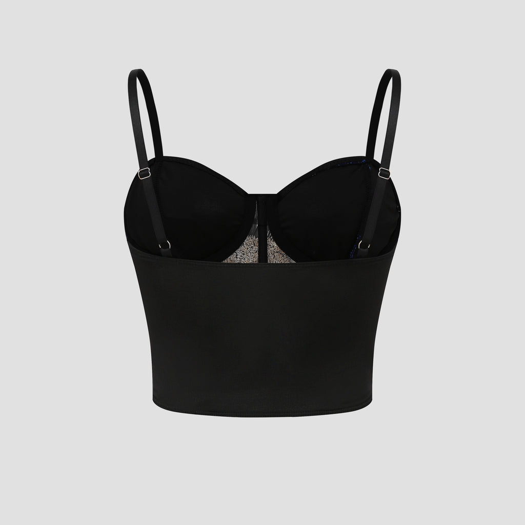 Flower embroidery suspender