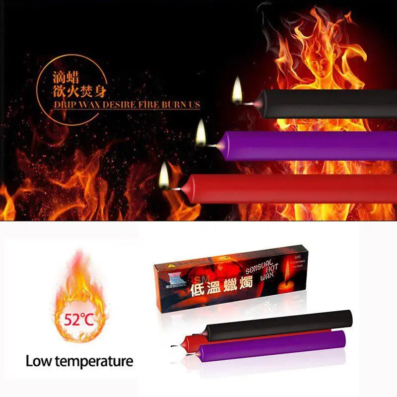 3pcs/set Low Temperature Candle Bdsm Drip Candles SM Bed Restraints for Couple Sex Wax Erotic Adult Game Toy