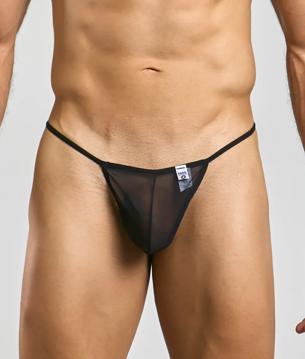 MOB Men's Sheer T Back Thong